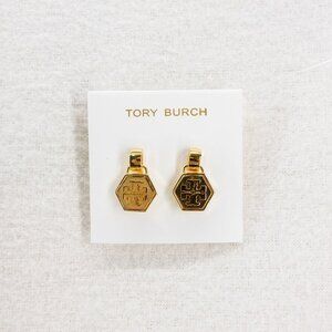 Tory Burch Mother of Pearl Geo Drop Earrings Gold OS
